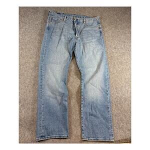 Levis 501 Jeans Mens 38x30 Blue Denim Straight Leg Button Fly Streetwear Grunge